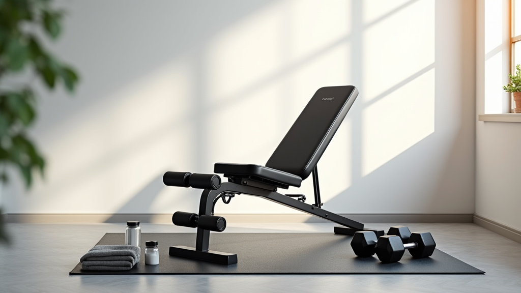 Banc de musculation Domyos Bench 500 dans un espace d'entraînement à domicile