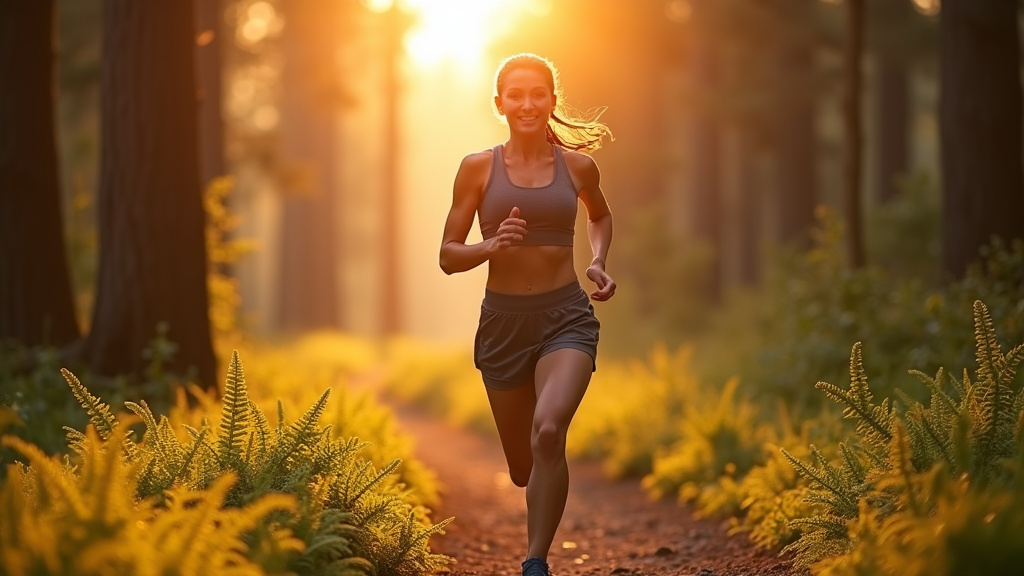 Femme en short de sport lors d'une séance de fitness à la maison