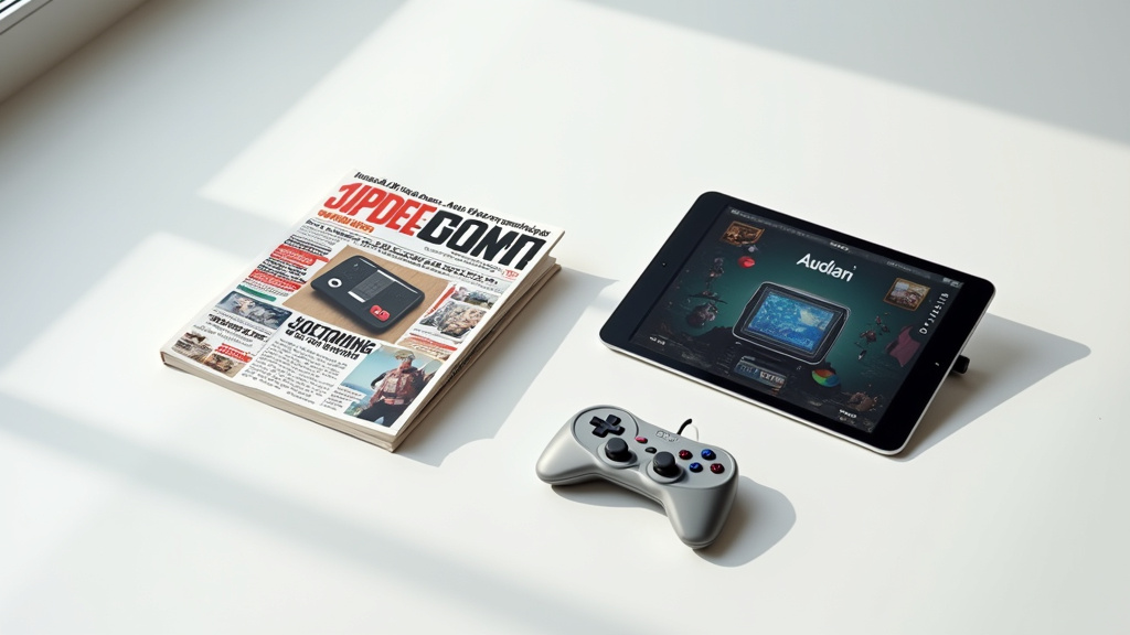 Collection de magazines de jeux vidéo sur une étagère, montrant la diversité des publications disponibles en 2026