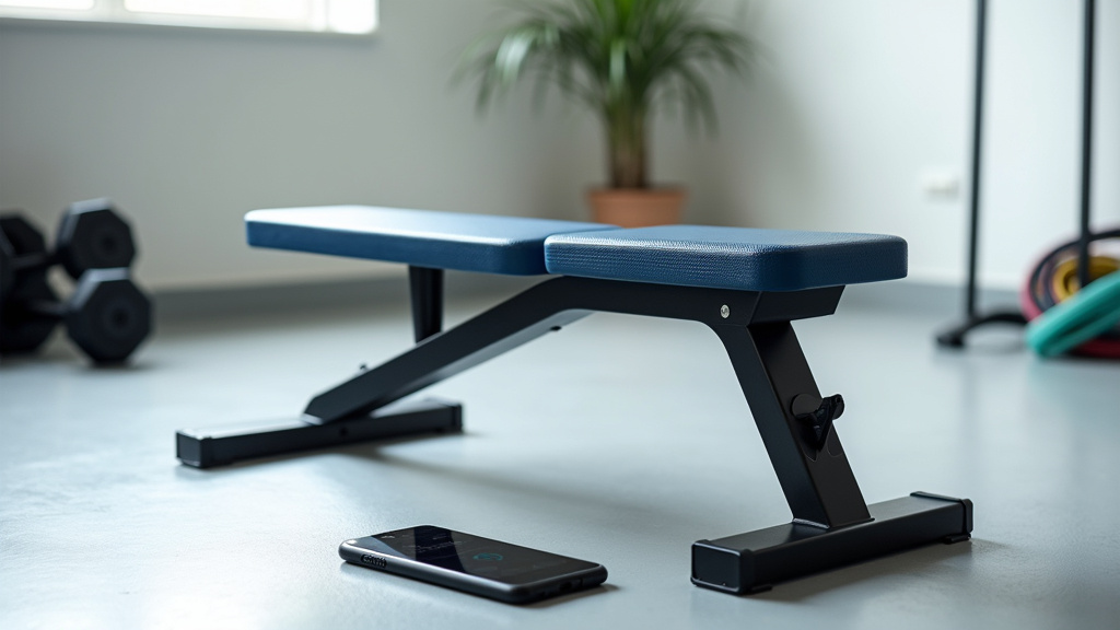 Sélection de bancs de musculation modernes dans un espace d'entraînement à domicile