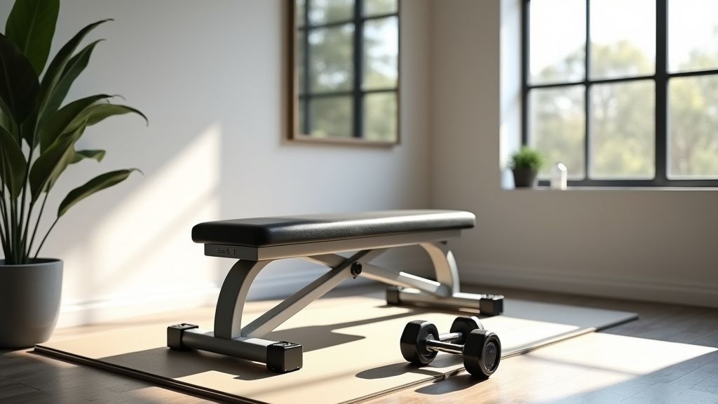 Détail de la structure en acier d'un banc de musculation de qualité
