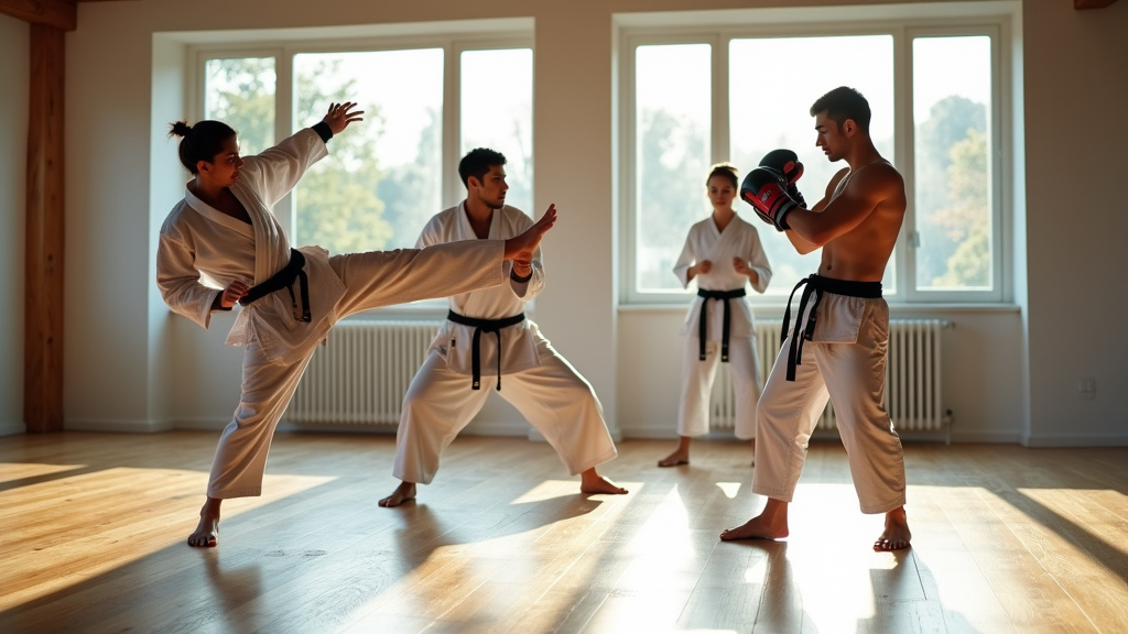 Un groupe s'entraînant au Krav Maga pour la self-défense