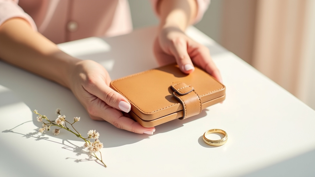 Femme souriante ouvrant une box mensuelle colorée remplie de produits de beauté et de petits objets lifestyle